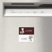 Schone vuile chef-kok met Pet Vaatwasser Magneet (Insitu (Vaatwasser))