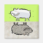 Schone / vuile dieren (vaatwasser) magneet (Voorkant)