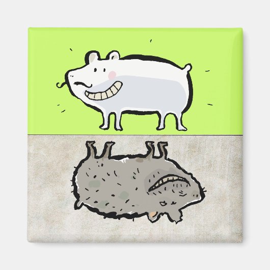 Schone / vuile dieren (vaatwasser) magneet (Voorkant)