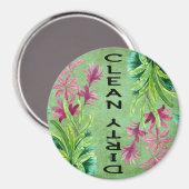 Schone vuile gerechten omkeerbare vaatwasser bloem magneet (Voorkant / Achterkant)