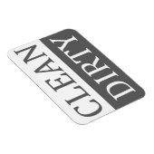 Schone, vuile, grijze afwasmachine magneet (Rechterzijde)