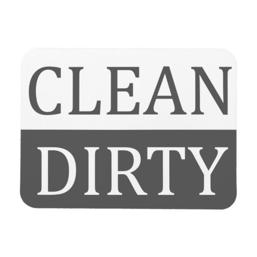 Schone, vuile, grijze afwasmachine magneet (Horizontaal)