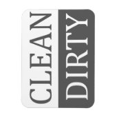 Schone, vuile, grijze afwasmachine magneet (Verticaal)