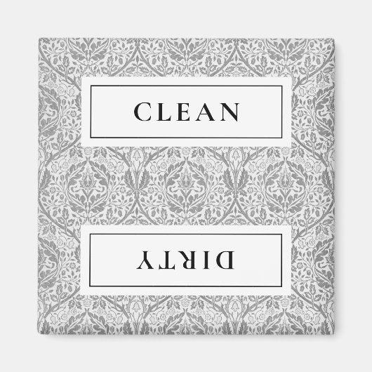 SCHONE VUILE grijze bloemenvaatwasser Magneet (Voorkant)