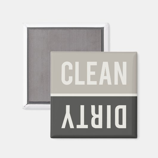 Schone vuile grijze wasmachine en zwarte wasmachin magneet (Voorkant / Achterkant)