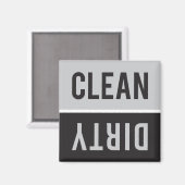 Schone vuile grijze wasmachine en zwarte wasmachin magneet (Voorkant / Achterkant)