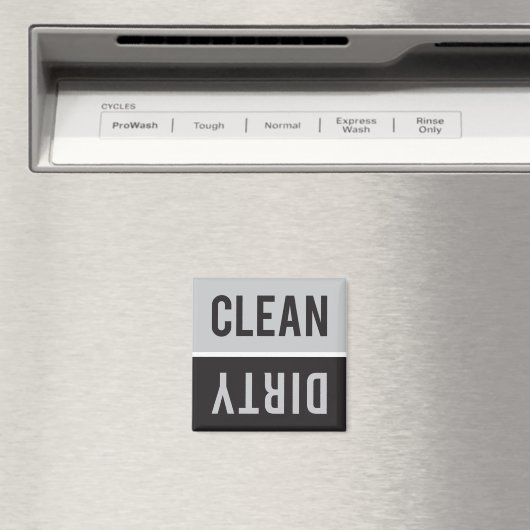 Schone vuile grijze wasmachine en zwarte wasmachin magneet (Insitu (Vaatwasser))