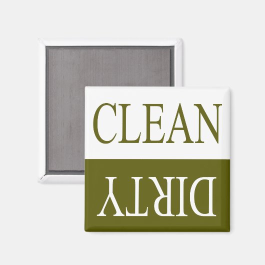 Schone, vuile, groene vaatwasmachine magneet (Voorkant / Achterkant)