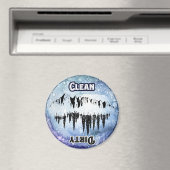 Schone vuile keuken Vaatwasser Vaatsen Bergen Magneet (Insitu (Vaatwasser))