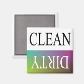 Schone, vuile, kleurrijke vaatwasmachine magneet (Voorkant / Achterkant)