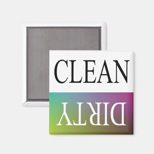 Schone, vuile, kleurrijke vaatwasmachine magneet (Voorkant / Achterkant)