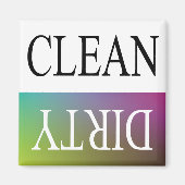 Schone, vuile, kleurrijke vaatwasmachine magneet (Voorkant)