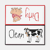 Schone/vuile landelijke keuken Vaatwasser Magneet (Voorkant)