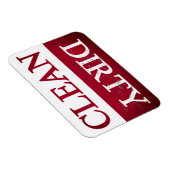 Schone, vuile magenta vaatwasmachine magneet (Rechterzijde)