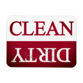 Schone, vuile magenta vaatwasmachine magneet (Horizontaal)