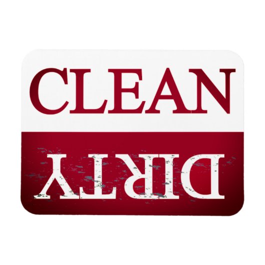 Schone, vuile magenta vaatwasmachine magneet (Horizontaal)