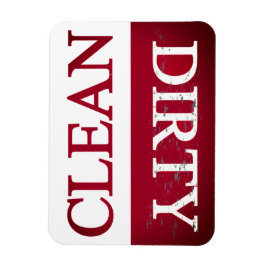 Schone, vuile magenta vaatwasmachine magneet