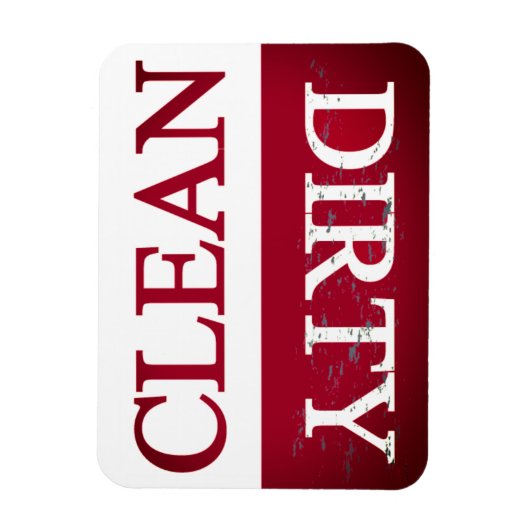 Schone, vuile magenta vaatwasmachine magneet (Verticaal)