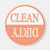 Schone, vuile oranje ronde vaatwasmachine magneet (Voorkant)