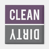 Schone vuile Paars en laksteengrijze wasmachine Magneet (Voorkant)