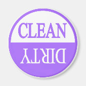 Schone, vuile paarse vaatwasmachine magneet (Voorkant)