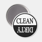 Schone, vuile, ronde vaatwasmachine magneet (Voorkant / Achterkant)