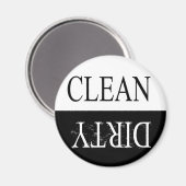 Schone, vuile, ronde vaatwasmachine magneet (Voorkant / Achterkant)