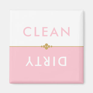 Schone, vuile roze en witte wasmachine magneet