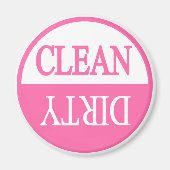 Schone, vuile roze ronde vaatwasmachine magneet (Voorkant)