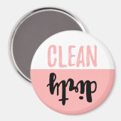 Schone vuile roze witte zwarte borstel vaatwasser magneet (Voorkant / Achterkant)