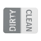 Schone vuile slanke zilveren vaatwasser magneet (Horizontaal)