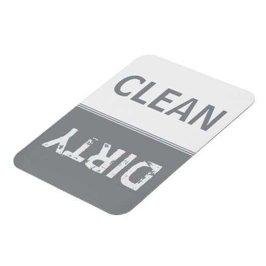 Schone vuile slanke zilveren vaatwasser magneet (Linkerzijde)