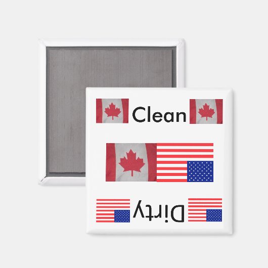 Schone vuile USA Canada vlag Vaatwasser Magneten (Voorkant / Achterkant)