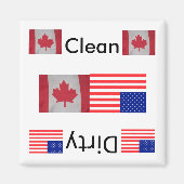 Schone vuile USA Canada vlag Vaatwasser Magneten (Voorkant)