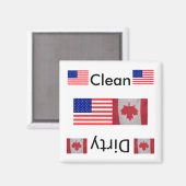 Schone vuile USA Canada vlag Vaatwasser Magneten (Voorkant / Achterkant)