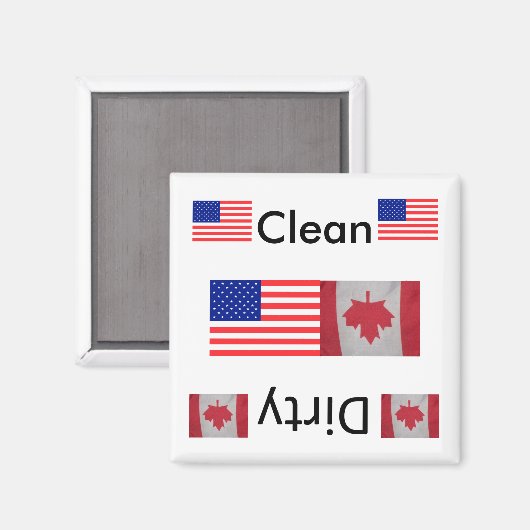 Schone vuile USA Canada vlag Vaatwasser Magneten (Voorkant / Achterkant)
