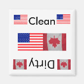 Schone vuile USA Canada vlag Vaatwasser Magneten (Voorkant)