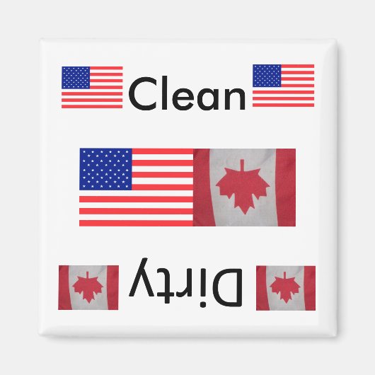 Schone vuile USA Canada vlag Vaatwasser Magneten (Voorkant)
