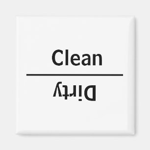 Schone vuile vaatwasmachine magneet