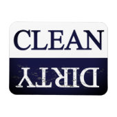 Schone vuile vaatwasmachine magneet (Horizontaal)