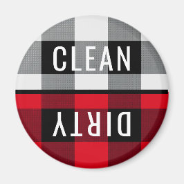 Schone vuile vaatwasser Buffel Check geruite ronde Magneet