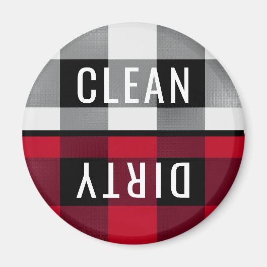 Schone vuile vaatwasser Buffel Check geruite ronde Magneet (Voorkant)