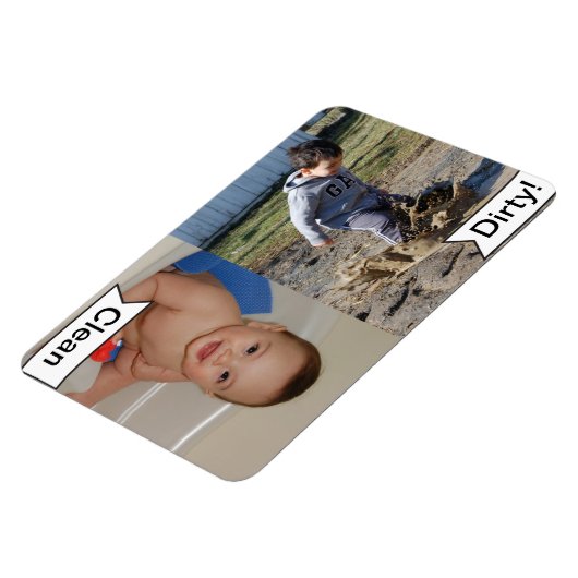 Schone vuile vaatwasser gepersonaliseerde foto mag magneet (Linkerzijde)