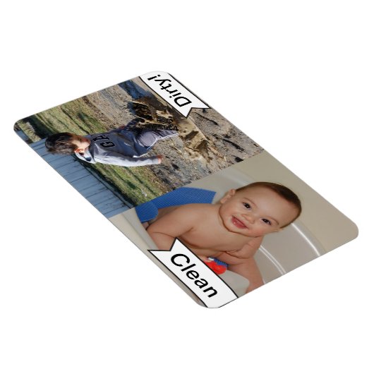 Schone vuile vaatwasser gepersonaliseerde foto mag magneet (Rechterzijde)