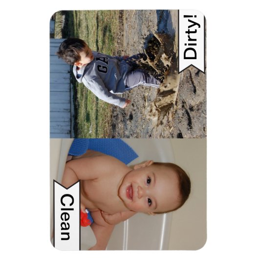 Schone vuile vaatwasser gepersonaliseerde foto mag magneet (Verticaal)