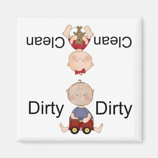 Schone vuile vaatwasser magneet (Voorkant)