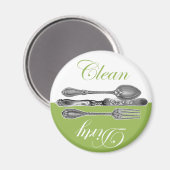 Schone & vuile vaatwasser magneet - Groen (Voorkant / Achterkant)