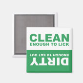 Schone Vuile Vaatwasser magneet (groen) (Voorkant / Achterkant)