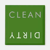 Schone Vuile Vaatwasser Magneet in Groen (Voorkant)