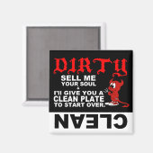 Schone Vuile Vaatwasser magneet: VERKOOP ME UW ZIE Magneet (Voorkant / Achterkant)